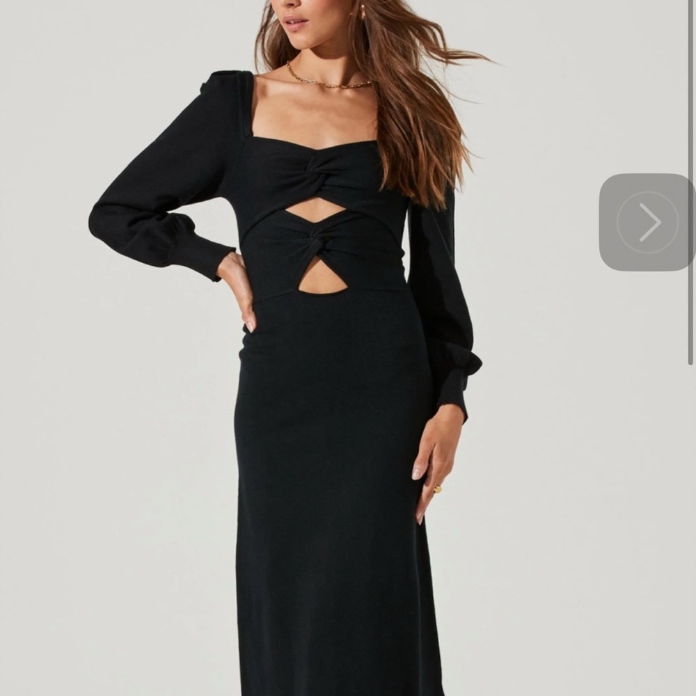 Astr the label black wool dress